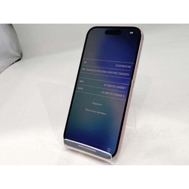 【中古】Apple docomo 【SIMフリー】 iPhone 15 128GB ピンク MTMJ3J/A【浜松駅前】保証期間１ヶ月【ランクA】の画像