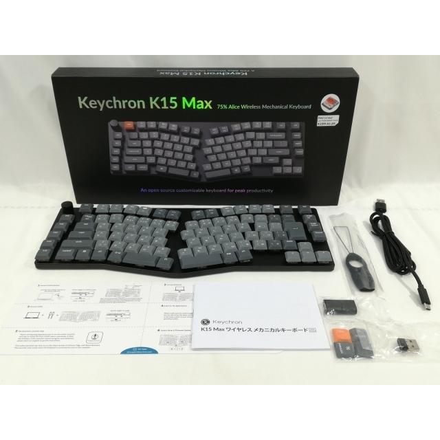 中古】Keychron K15 Max 75% Aliceレイアウト 日本語 赤軸【大阪本店