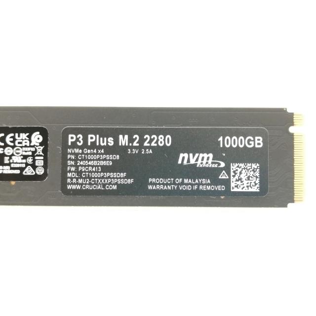 Crucial P3 Plus 1TB M.2 SSD　未使用 中古】Crucial P3 Plus(CT1000P3PSSD8) 1TB/M.2 2280(PCIe4.0 NVMe