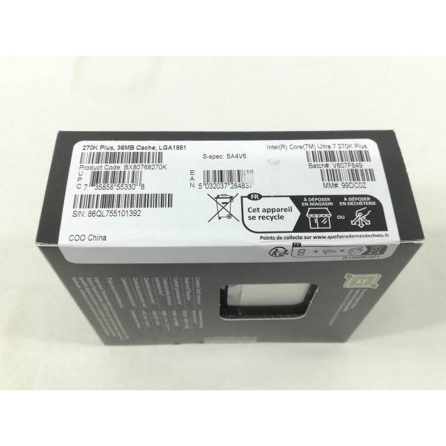 【未使用】Intel Core Ultra 7 270K Plus (3.7GHz) Box LGA1851/24C(P:8C/E:16C)/24T/L3 36M/Intel Graphics/PBP125W【大阪本店】保証期間１週間 |  | 02