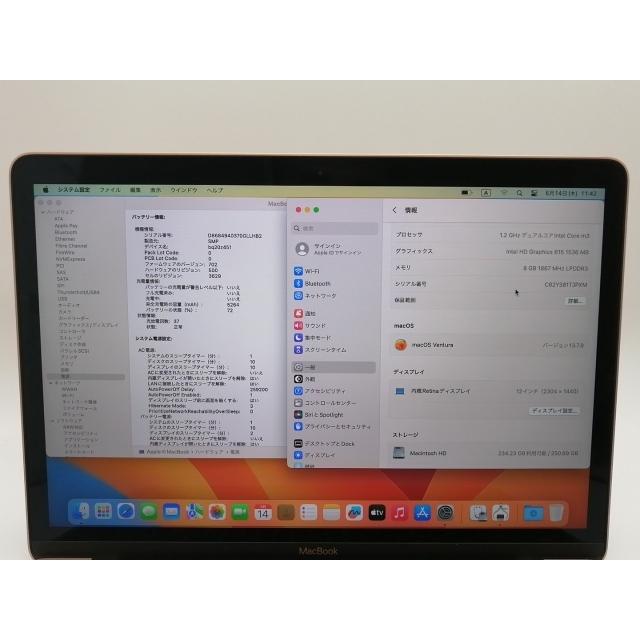 中古】Apple MacBook 12インチ CTO (Mid 2017) ローズゴールド Core m3