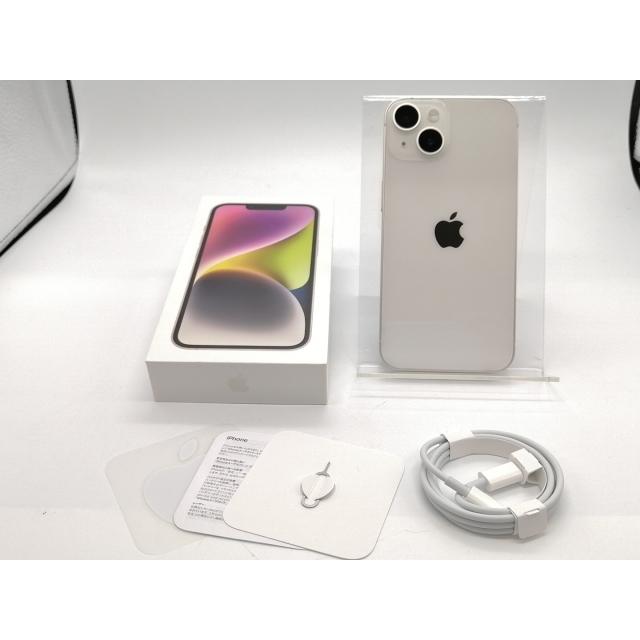 【中古】Apple 国内版 【SIMフリー】 iPhone 14 256GB スターライト MPW33J/A【大阪本店】保証期間１ヶ月【ランクA】の画像