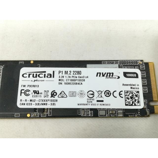 中古】Crucial P1(CT1000P1SSD8JP) 1TB/M.2 2280(PCIe3.0 NVMe)/QLC