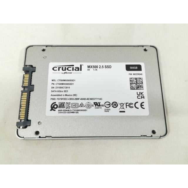 中古】Crucial MX500 CT500MX500SSD1 500GB/SSD/6GbpsSATA/2018年1月