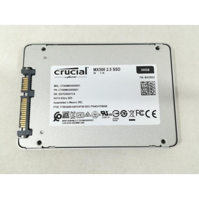 【新古品】CT500MX500SSD1 500GB SSD【10時間】 中古】Crucial MX500 CT500MX500SSD1 500GB/SSD/6GbpsSATA/2018年1月