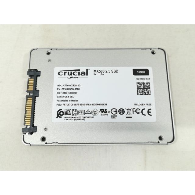 【新古品】CT500MX500SSD1 500GB SSD【10時間】 中古】Crucial MX500 CT500MX500SSD1 500GB/SSD/6GbpsSATA/2018年1月