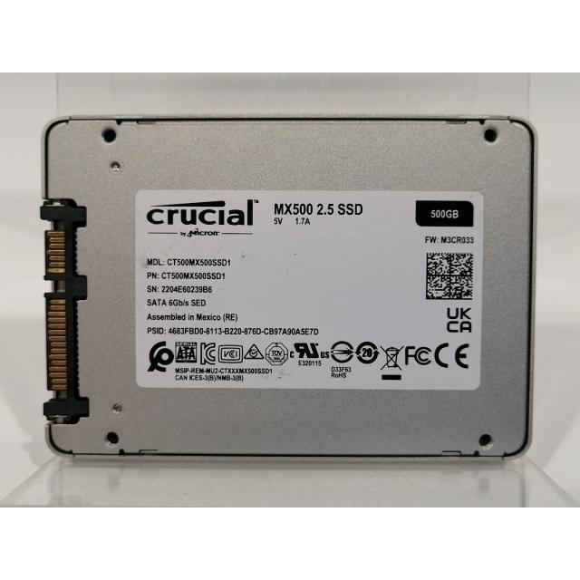 【中古】Crucial MX500 500GB 中古】Crucial MX500 CT500MX500SSD1 500GB/SSD/6GbpsSATA/2018年1月