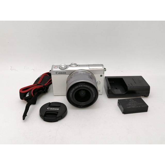 中古】Canon EOS M100 EF-M15-45 IS STM レンズキット ホワイト【新宿2