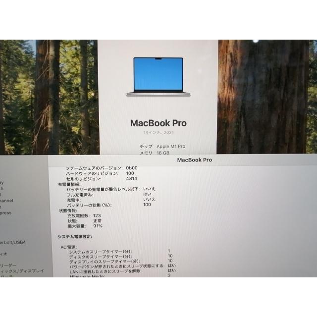 【中古】Apple MacBook Pro 14インチ M1 Pro(CPU:8C/GPU:14C) 16GB/512GB シルバー MKGR3J/A (14インチ, 2021)【仙台イービーンズ】保証期間１ヶ月【ランクB】の画像