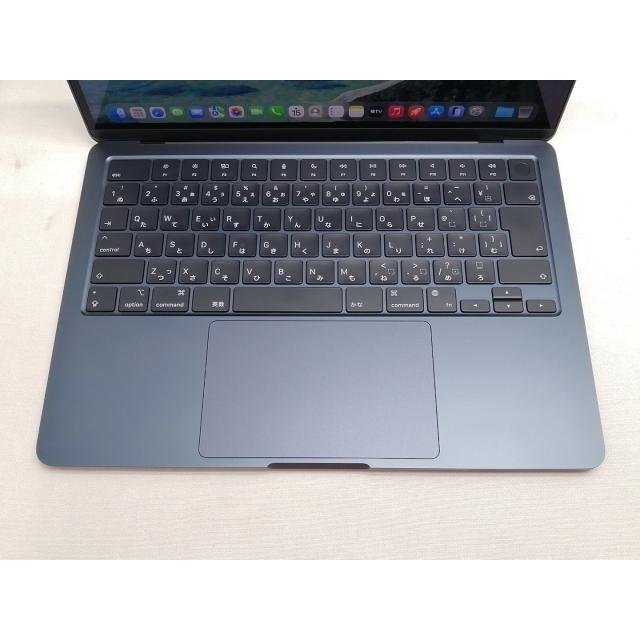 【中古】Apple MacBook Air 13インチ CTO (M2,2022) ミッドナイト M2(CPU:8C/GPU:8C)/16G/512G/67W(70W) AC【仙台駅東口】保証期間１ヶ月【ランクA】の画像