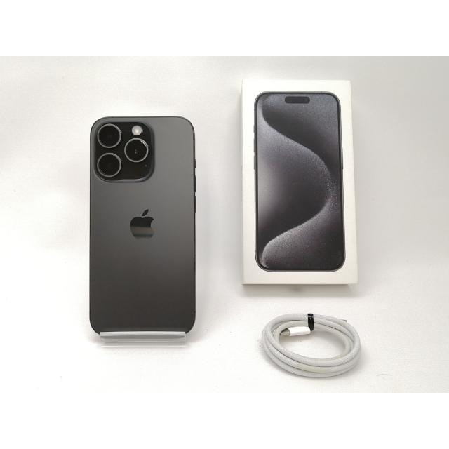 【中古】Apple 国内版 【SIMフリー】 iPhone 15 Pro 256GB ブラックチタニウム MTUC3J/A【新宿東口】保証期間１ヶ月【ランクC】の画像