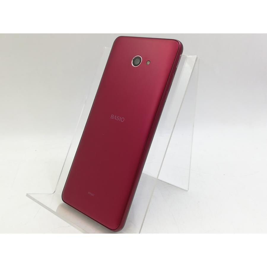 中古】KYOCERA au 【SIMロック解除済み】 BASIO4 ワインレッド 3GB