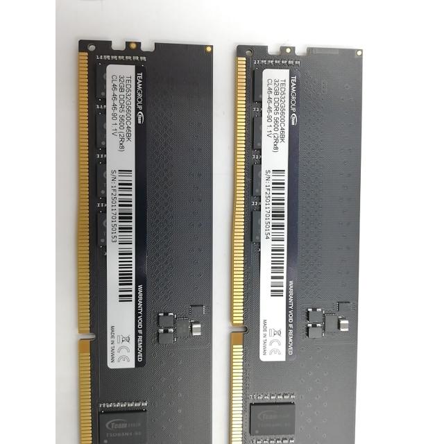 中古】DDR5 32GB 2枚組（合計64GB） DDR5-5600(PC5-44800