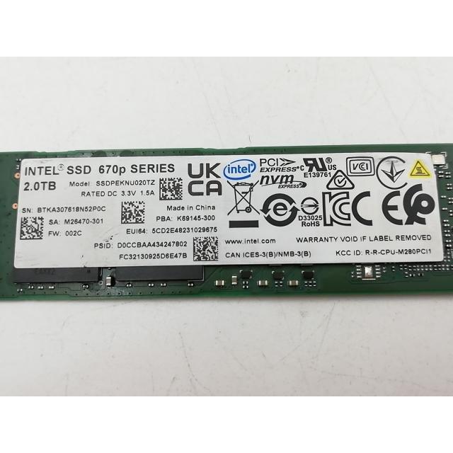 中古】Intel Intel SSD 670p(SSDPEKNU020TZX1) 2TB/M.2 2280(PCIe3.0
