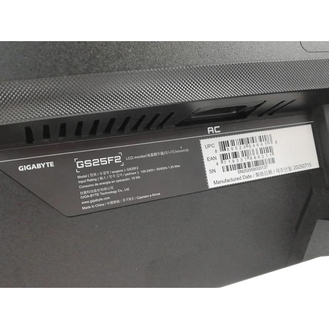 【中古】GIGABYTE G25F2 24.5/1920x1080(FullHD)/IPS/200Hz/2025年【大宮東口】保証期間１週間_3