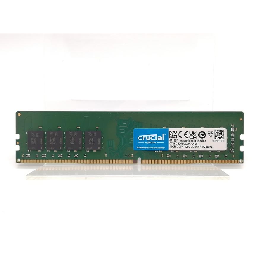 【中古】Crucial 16GB DDR4-3200【動作確認済】 中古】DDR4 16GB PC4-25600(DDR4-3200)【デスクトップPC用】【大宮東口