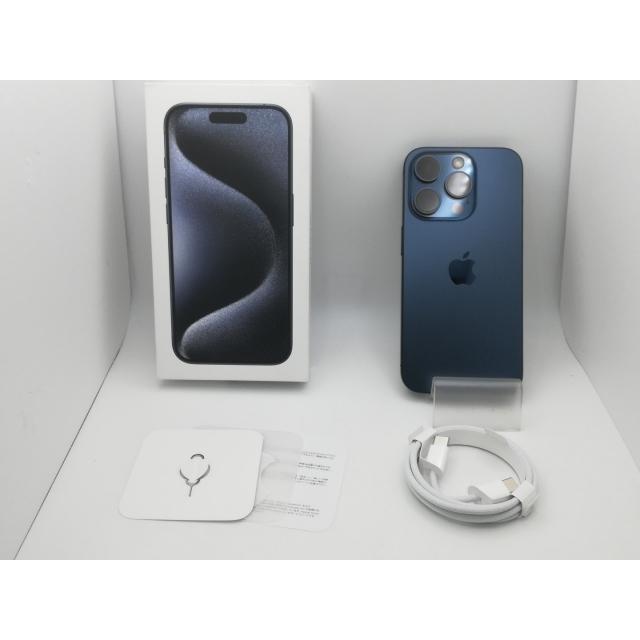 【中古】Apple SoftBank 【SIMフリー】 iPhone 15 Pro 256GB ブルーチタニウム MTUG3J/A【新橋烏森通り】保証期間１ヶ月【ランクB】の画像