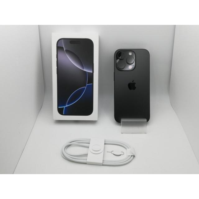 【中古】Apple 国内版 【SIMフリー】 iPhone 16 Pro 128GB ブラックチタニウム MYMV3J/A【神保町】保証期間１ヶ月【ランクA】の画像