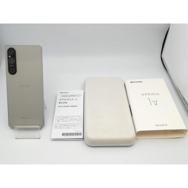 中古】SONY docomo 【SIMフリー】 Xperia 1 V プラチナシルバー 12GB