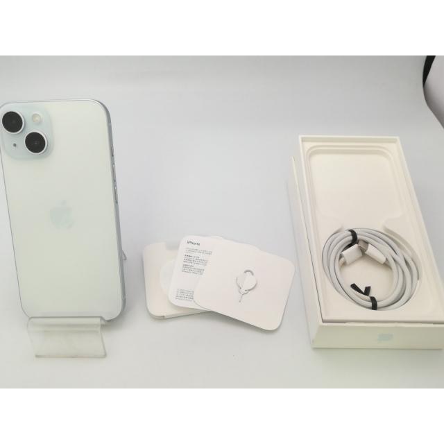 【中古】Apple docomo 【SIMフリー】 iPhone 15 256GB ブルー MTMR3J/A【大阪堂島】保証期間１ヶ月【ランクA】の画像