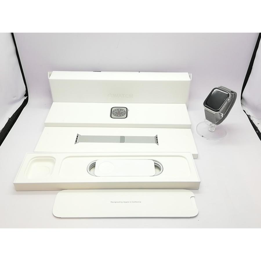 【中古】Apple Watch Series8 45mm Cellular シルバーステンレススチールケース/シルバーミラネーゼループ MNKJ3J/A【立川フロム中武】保証期間１ヶ月の画像