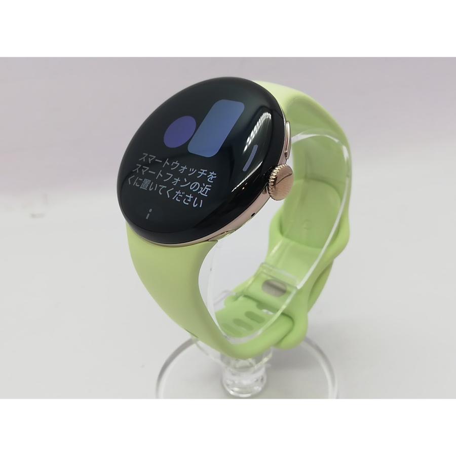 【中古】Google Pixel Watch4 Wi-Fiモデル 41mm Champagne Gold アルミケース/Lemongrass アクティブ バンド【立川フロム中武】保証期間１ヶ月【ランクA】の画像