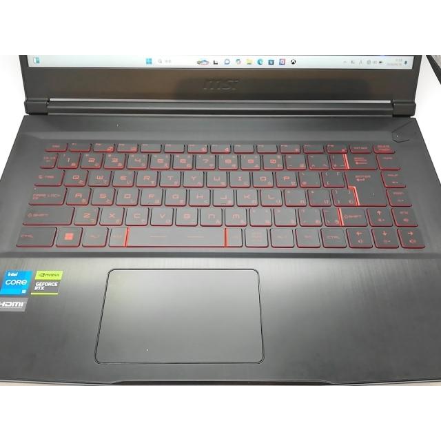 【中古】MSI Thin GF63 12U Thin-GF63-12UCX-9250JP ブラック【i5-12450H 16G 512G(SSD) RTX2050 WiFi 15.6LCD】【立川フロム中武】保証期間１ヶ月【ランクC】の画像