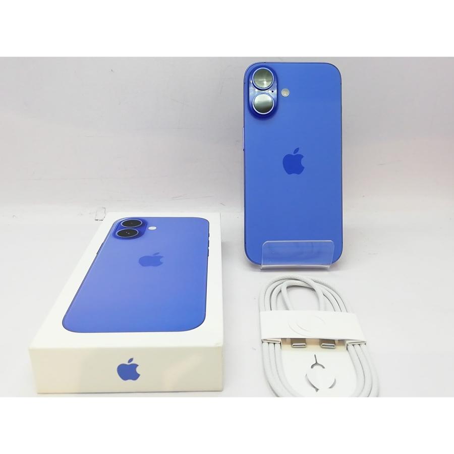 【中古】Apple au 【SIMフリー】 iPhone 16 128GB ウルトラマリン MYDU3J/A【立川フロム中武】保証期間１ヶ月【ランクA】の画像