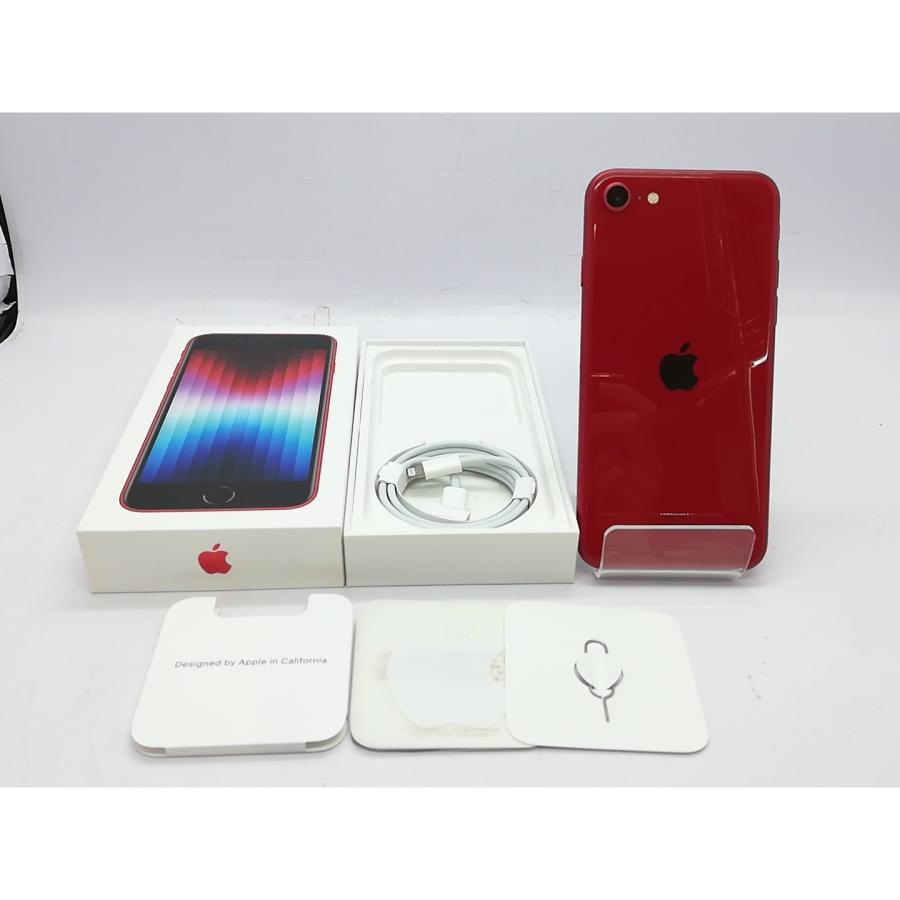 【中古】Apple au 【SIMフリー】 iPhone SE（第3世代） 64GB (PRODUCT)RED MMYE3J/A【立川フロム中武】保証期間１ヶ月【ランクA】の画像