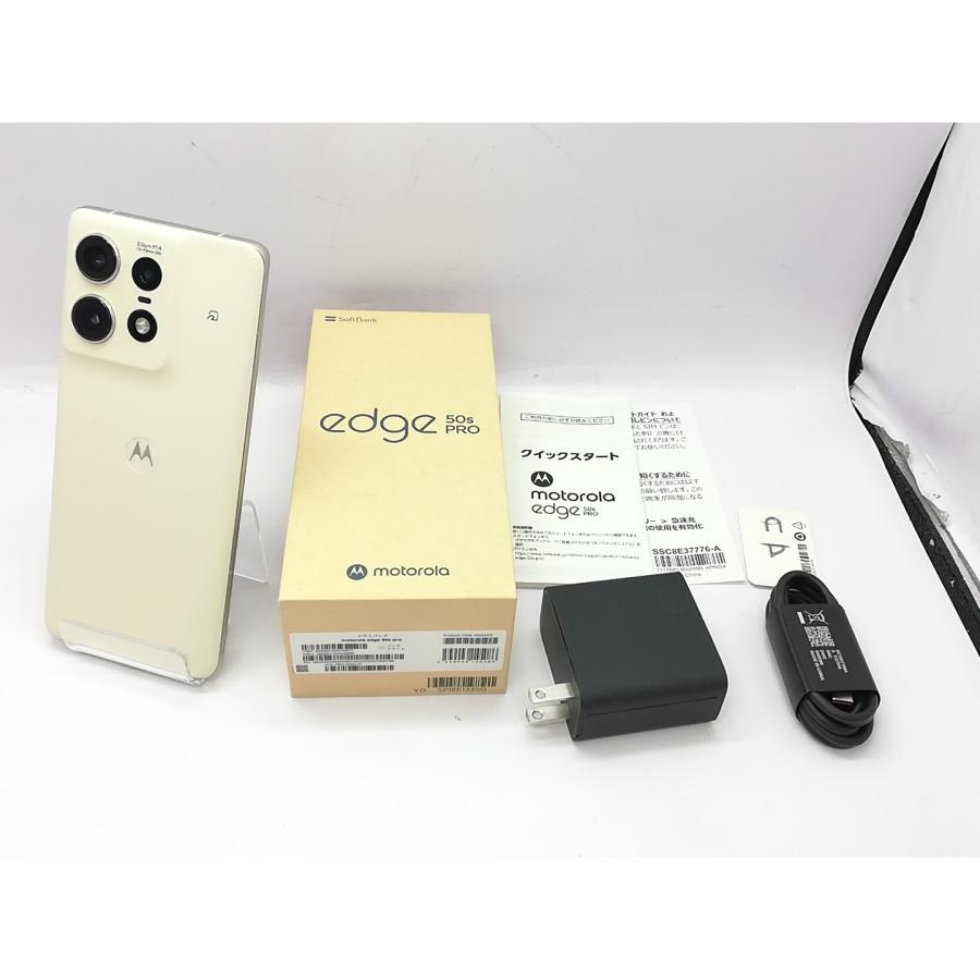 中古】MOTOROLA SoftBank 【SIMフリー】 motorola edge 50s pro バニラ