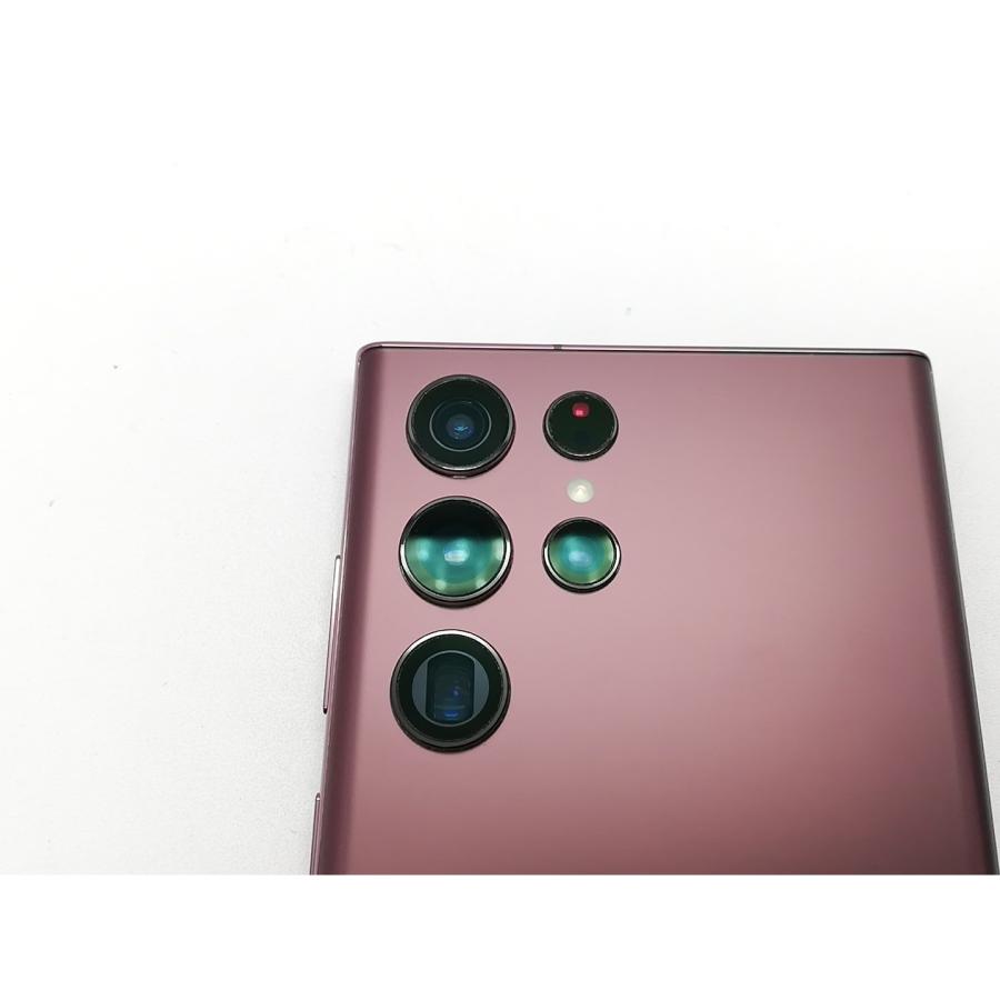 中古】SAMSUNG au 【SIMフリー】 Galaxy S22 Ultra バーガンディ 12GB