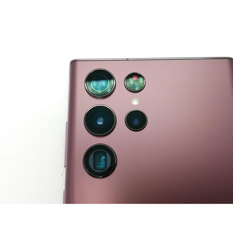 中古】SAMSUNG au 【SIMフリー】 Galaxy S22 Ultra バーガンディ 12GB
