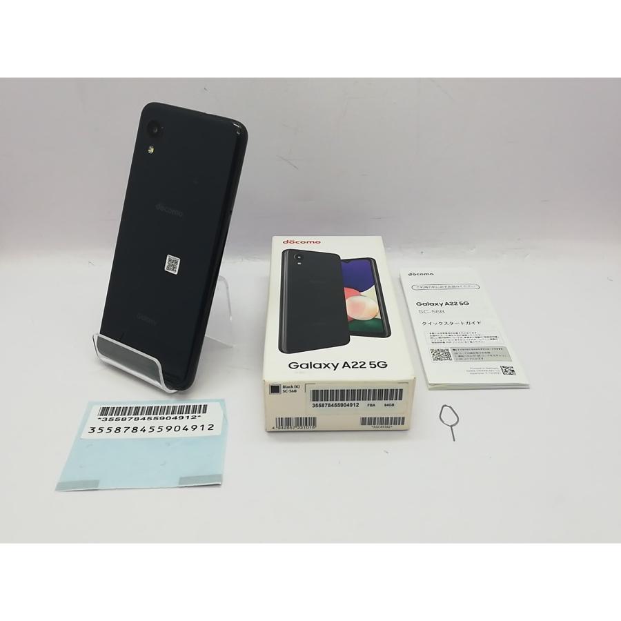 中古】SAMSUNG docomo 【SIMフリー】 Galaxy A22 5G ブラック 4GB 64GB