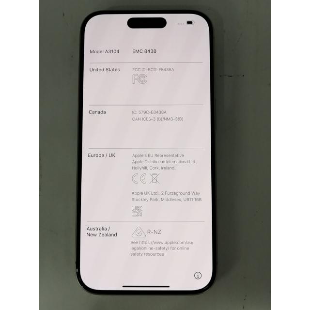 中古】Apple 海外版 【SIMフリー】 iPhone 15 Pro 256GB ホワイト