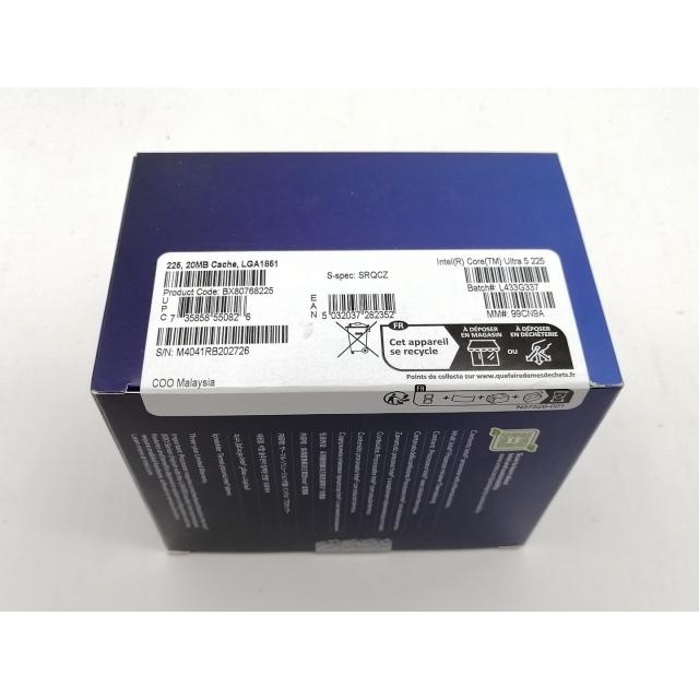 未使用】Intel Core Ultra 5 225 (3.3GHz) Box LGA1851/10C(P:6C/E:4C