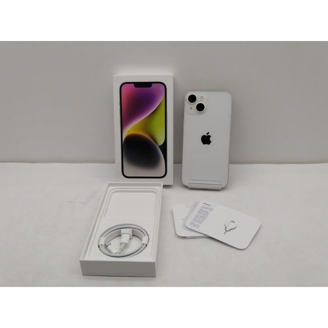 【中古】Apple au 【SIMフリー】 iPhone 14 256GB スターライト MPW33J/A【仙台イービーンズ】保証期間１ヶ月【ランクC】の画像