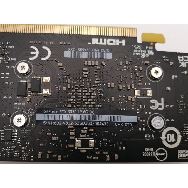 中古】MSI GeForce RTX 3050 LP 6G OC RTX3050/6GB(GDDR6)【新宿東口