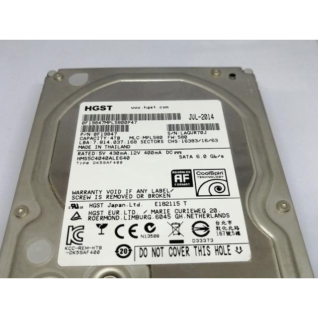 中古】HGST HMS5C4040ALE640 4TB/CoolSpin/64MB/6Gbps【東池袋1丁目