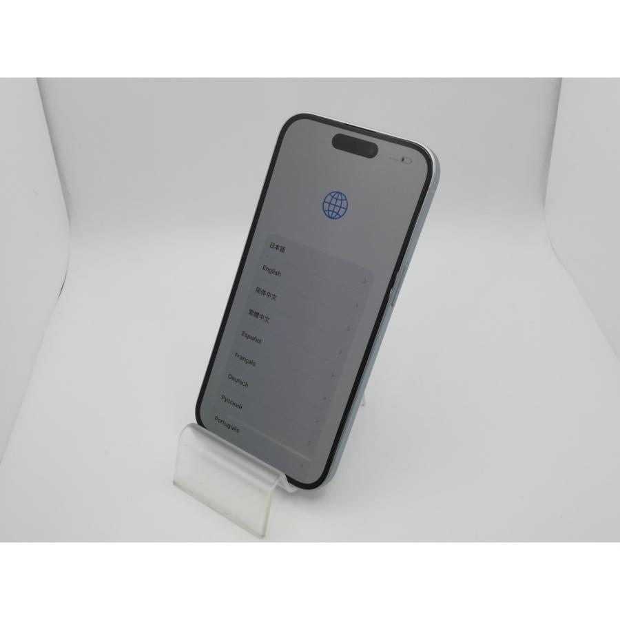 【中古】Apple au 【SIMフリー】 iPhone 15 128GB ブルー MTML3J/A【新橋烏森通り】保証期間１ヶ月【ランクA】の画像
