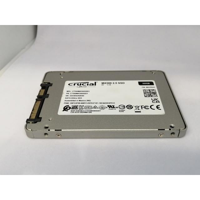 【新古品】CT500MX500SSD1 500GB SSD【10時間】 中古】Crucial MX500 CT500MX500SSD1 500GB/SSD/6GbpsSATA/2018年1月