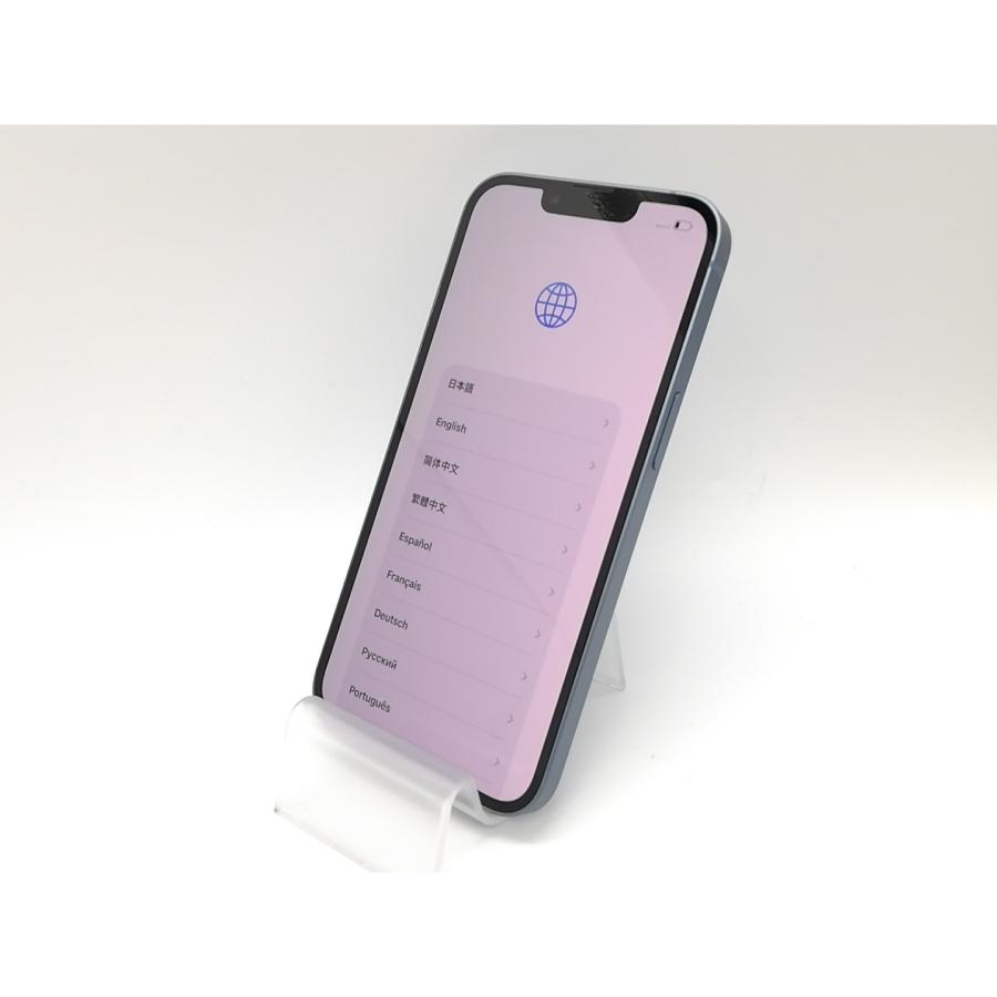 【中古】Apple docomo 【SIMフリー】 iPhone 14 128GB ブルー MPVJ3J/A【府中ル・シーニュ】保証期間１ヶ月【ランクA】の画像