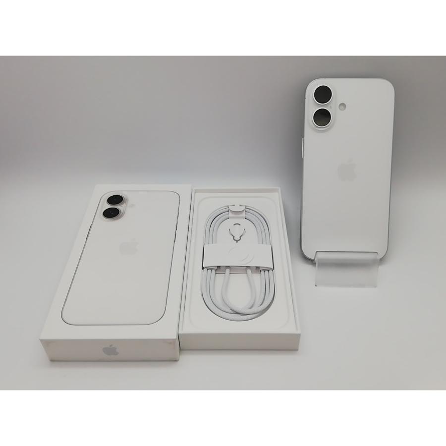 【中古】Apple au 【SIMフリー】 iPhone 16 128GB ホワイト MYDR3J/A【府中ル・シーニュ】保証期間１ヶ月【ランクA】の画像