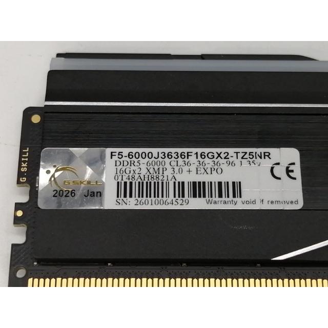 中古】DDR5 16GB 2枚組（合計32GB） DDR5-6000(PC5-48000