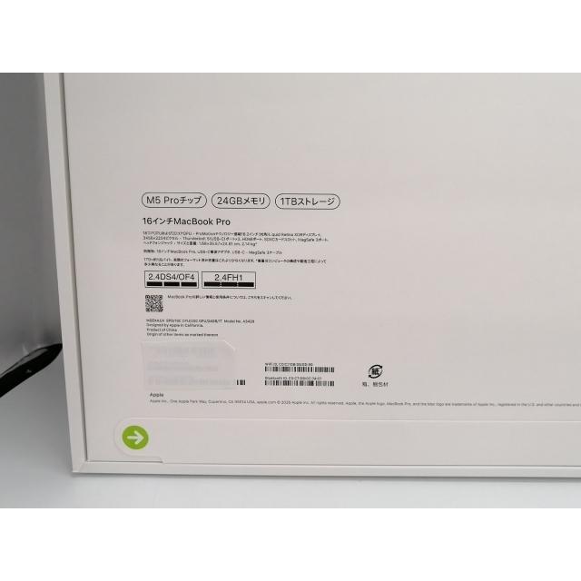 【新品未開封】MacBook Pro 16インチ M5 Pro 24GB 1TB 未使用】Apple MacBook Pro 16インチ M5 Pro(CPU:18C/GPU:20C) 24GB