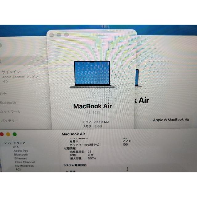 中古】Apple MacBook Air 13インチ CTO (M2,2022) スペースグレイ M2