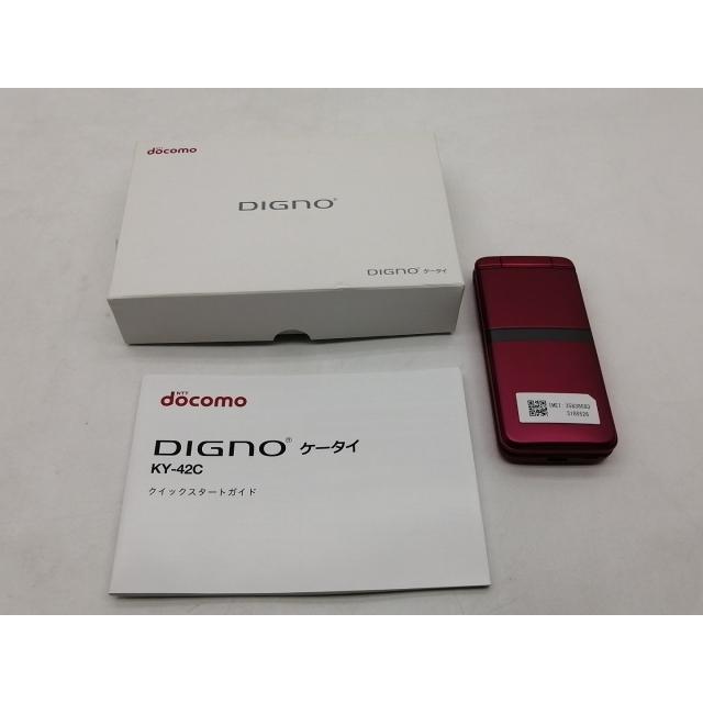 未使用】KYOCERA docomo 【SIMフリー】 DIGNOケータイ レッド KY-42C