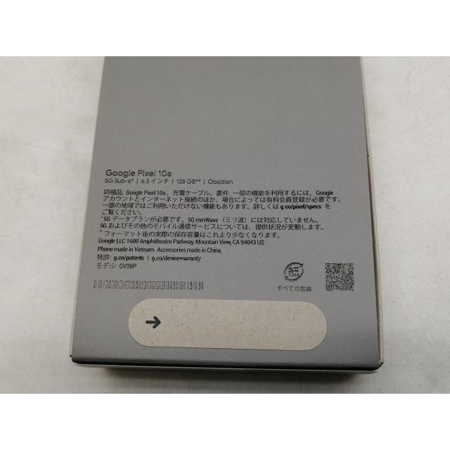【未使用】Google docomo 【SIMフリー】 Pixel 10a オブシディアン 8GB 128GB【仙台イービーンズ】保証期間３ヶ月の画像