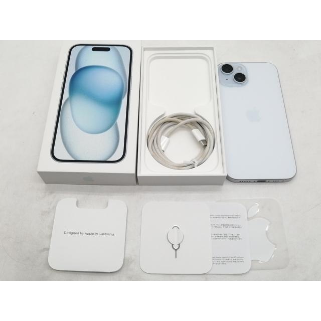 【中古】Apple 楽天モバイル 【SIMフリー】 iPhone 15 128GB ブルー MTML3J/A【仙台イービーンズ】保証期間１ヶ月【ランクB】の画像