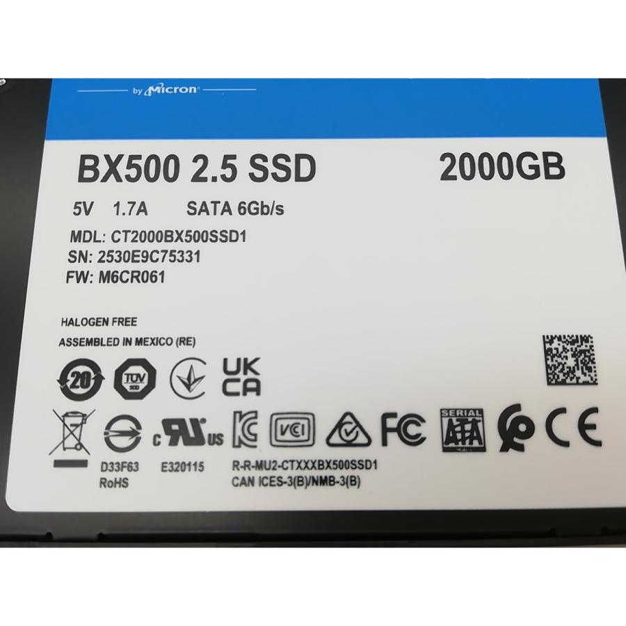 中古】Crucial BX500(CT2000BX500SSD1) 2TB/SSD/6GbpsSATA