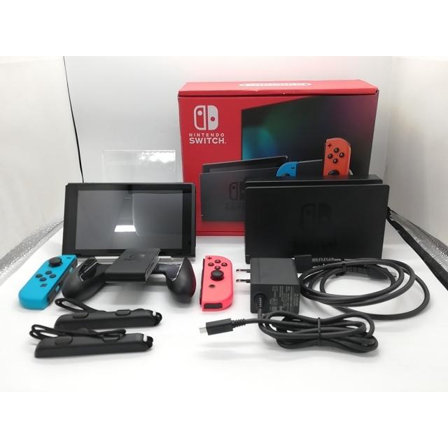 中古】Nintendo Switch 本体 Joy-Con(L) ネオンブルー/(R) ネオン